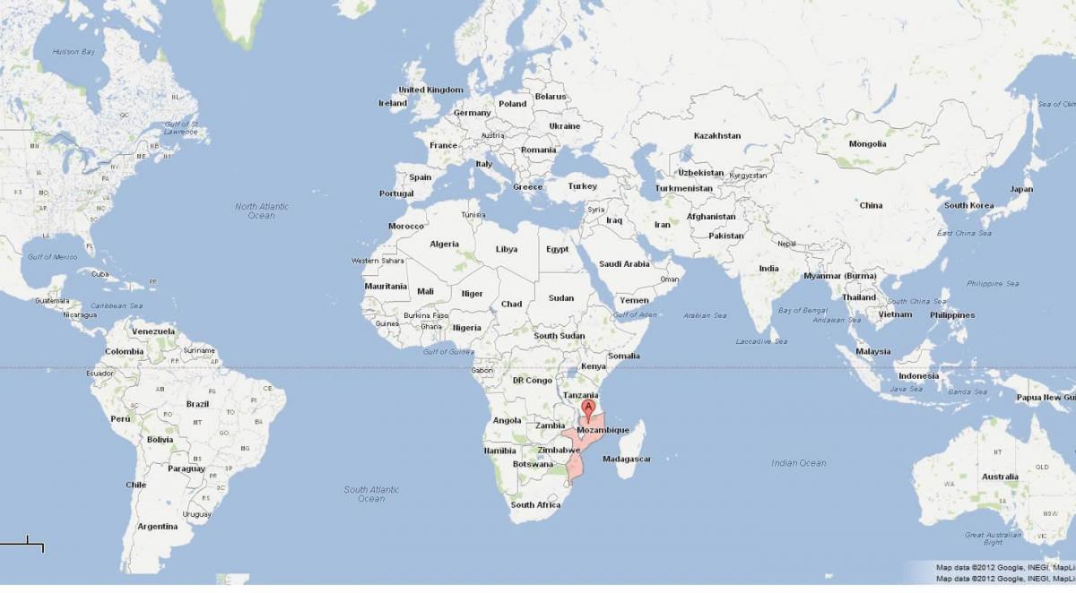 Mozambik a világ térkép