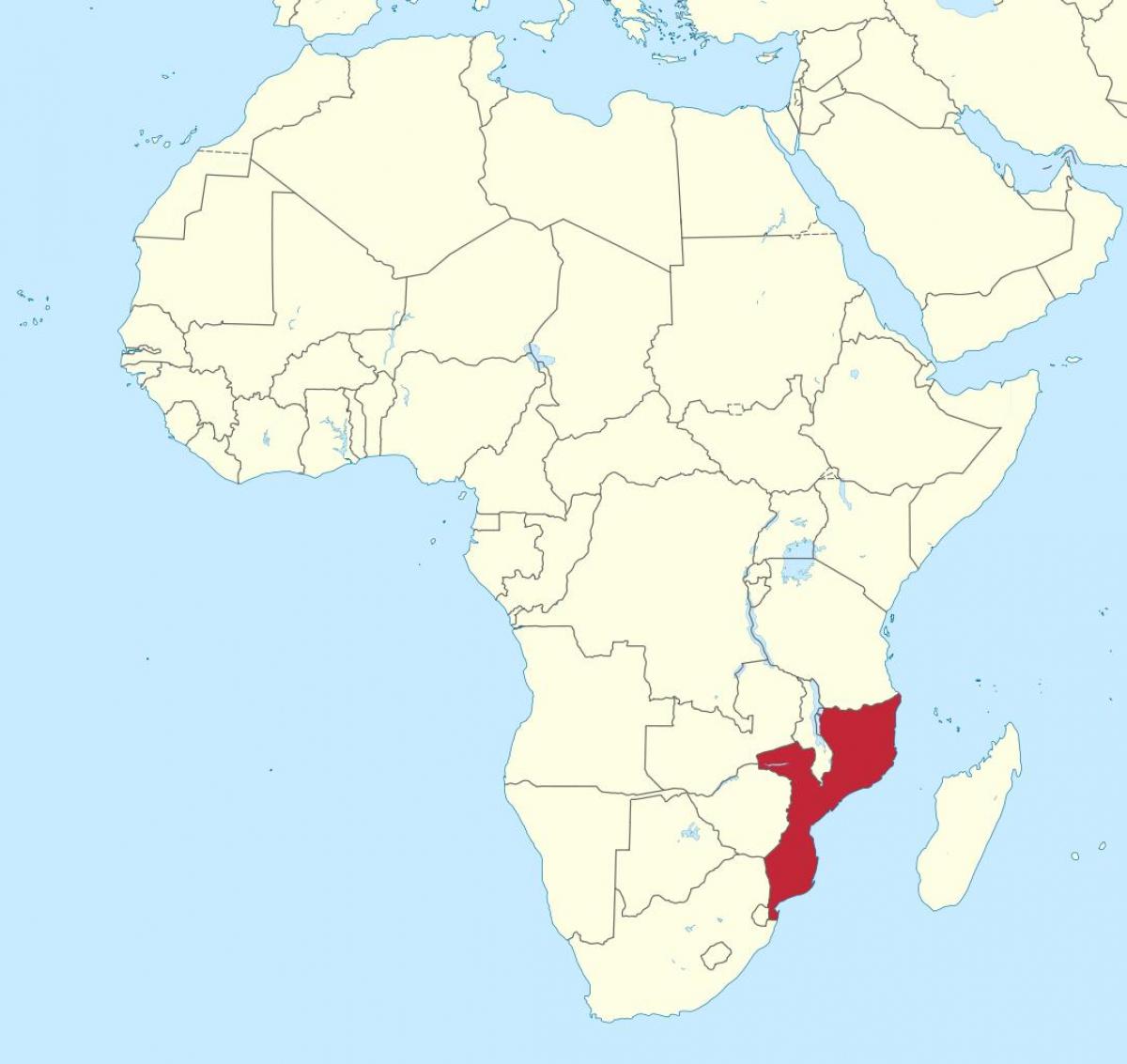 térkép Mozambik afrika