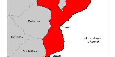 Térkép Mozambik malária